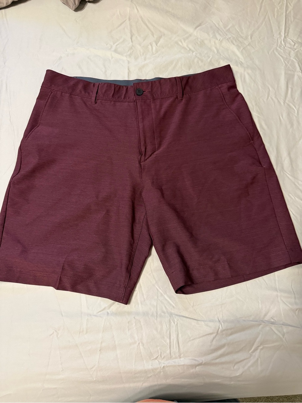 Men's Flat Front Shorts in Burgundy